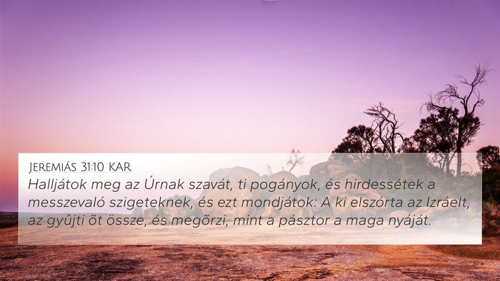 Jeremiás 31:10 KAR Bible Verse Image