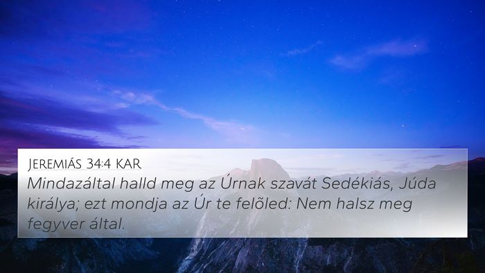 Jeremiás 34:4 KAR Bible Verse Image