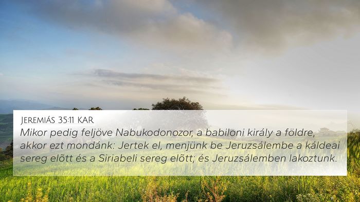 Jeremiás 35:11 KAR Bible Verse Image
