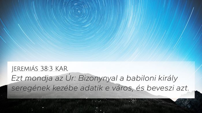 Jeremiás 38:3 KAR Bible Verse Image