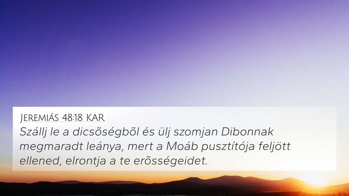 Jeremiás 48:18 KAR Bible Verse Image