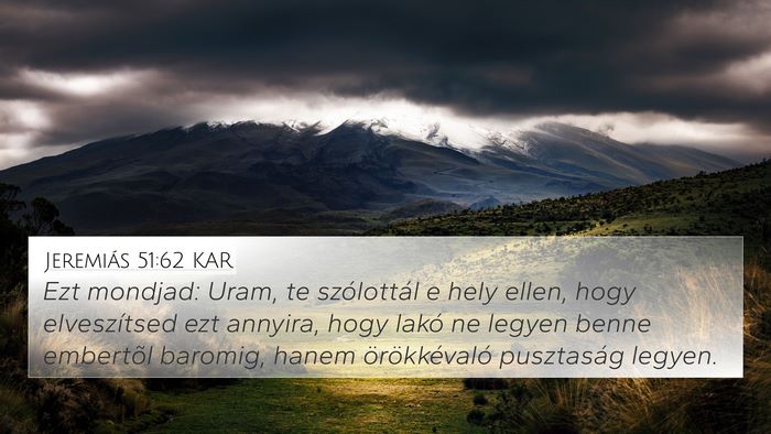 Jeremiás 51:62 KAR Bible Verse Image