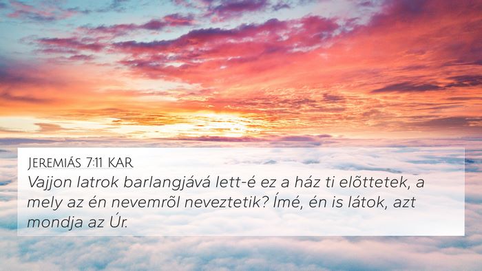 Jeremiás 7:11 KAR Bible Verse Image