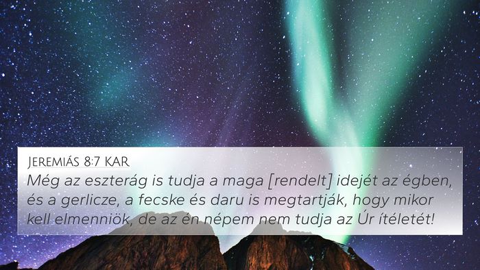 Jeremiás 8:7 KAR Bible Verse Image