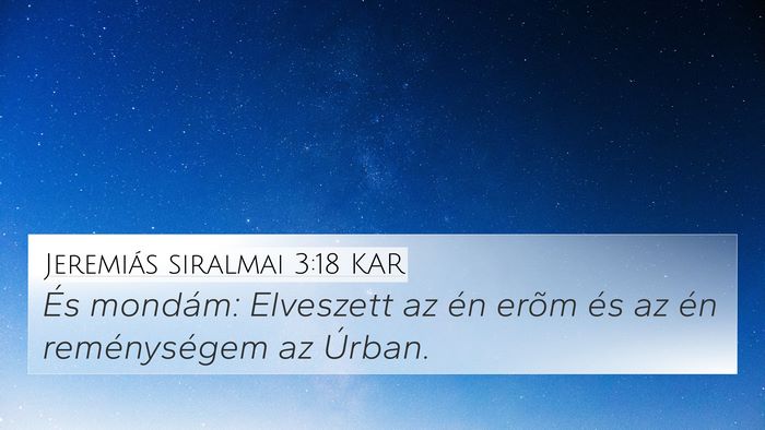 Jeremiás siralmai 3:18 KAR Bible Verse Image