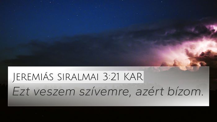 Jeremiás siralmai 3:21 KAR Bible Verse Image