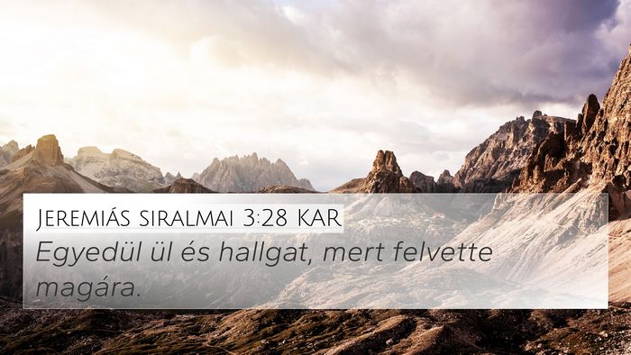 Jeremiás siralmai 3:28 KAR Bible Verse Image