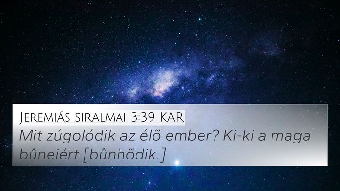 Jeremiás siralmai 3:39 KAR Bible Verse Image