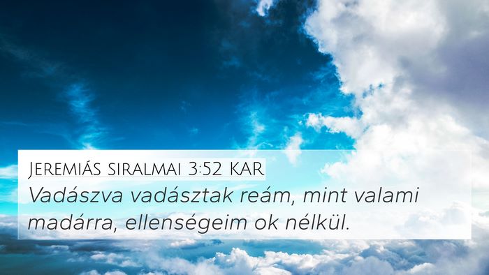 Jeremiás siralmai 3:52 KAR Bible Verse Image