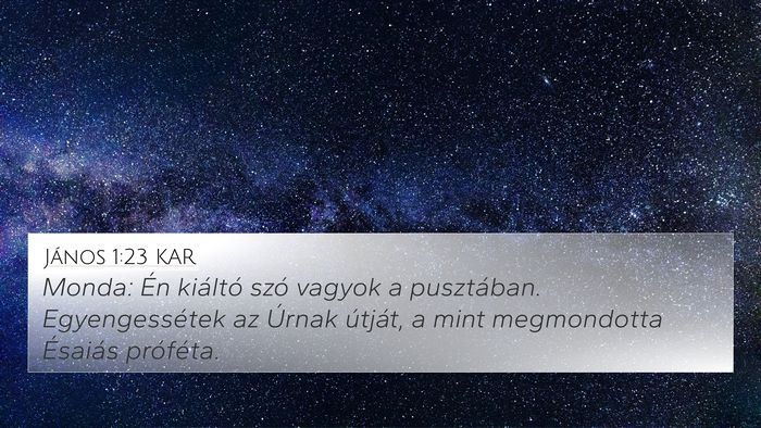 János 1:23 KAR Bible Verse Image