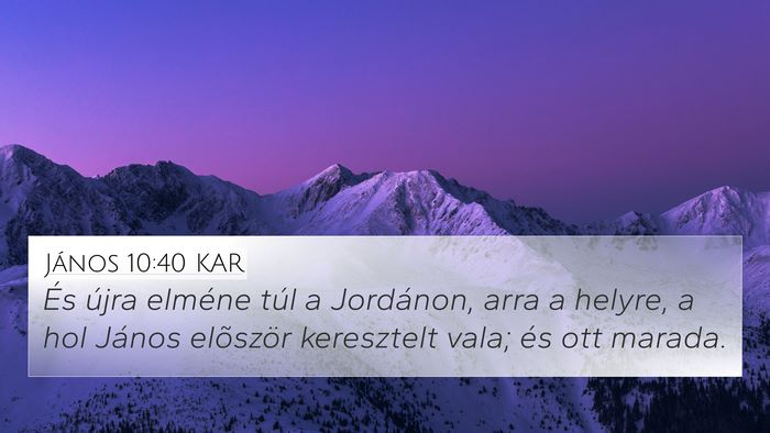 János 10:40 KAR Bible Verse Image