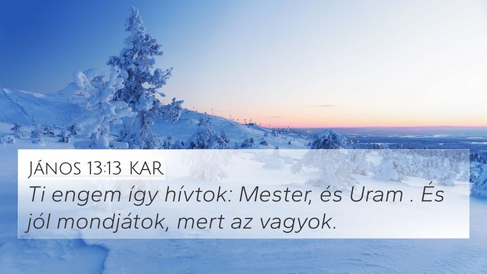 János 13:13 KAR Bible Verse Image