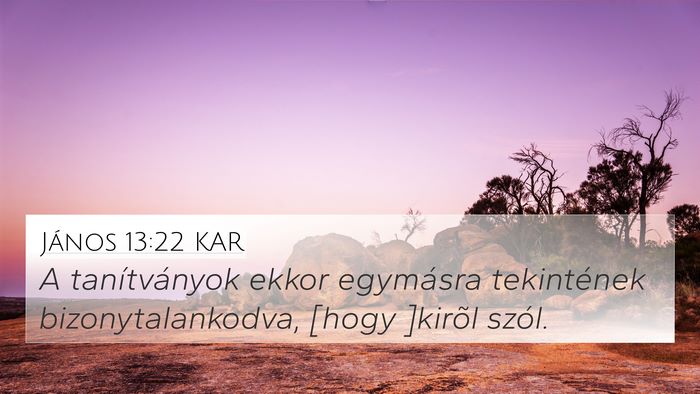 János 13:22 KAR Bible Verse Image
