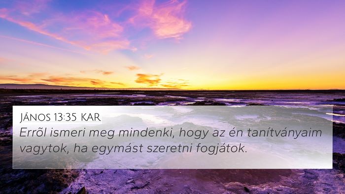 János 13:35 KAR Bible Verse Image