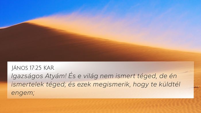 János 17:25 KAR Bible Verse Image