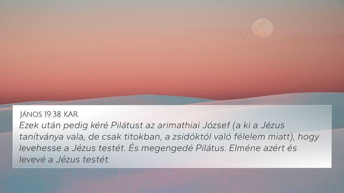 János 19:38 KAR Bible Verse Image