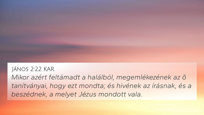 János 2:22 KAR 4K Wallpaper - Mikor azért feltámadt a halálból, - 4K Wallpaper Bible Verse