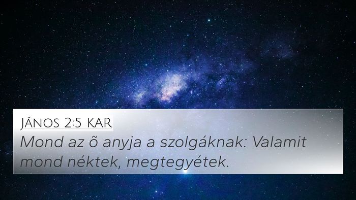 János 2:5 KAR Bible Verse Image
