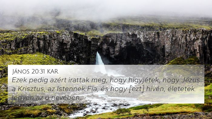 János 20:31 KAR Bible Verse Image