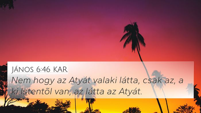 János 6:46 KAR Bible Verse Image