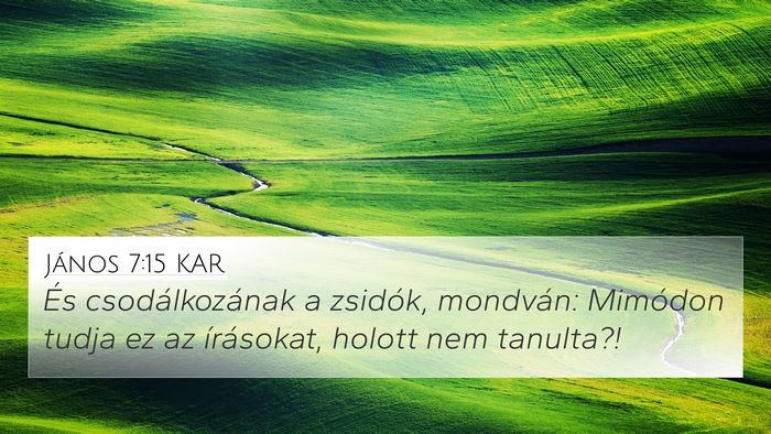 János 7:15 KAR Bible Verse Image