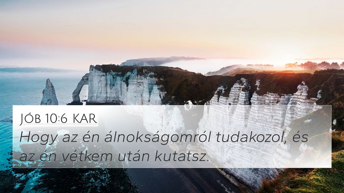 Jób 10:6 KAR 4K Wallpaper - Hogy az én álnokságomról tudakozol, és az - 4K Wallpaper Bible Verse