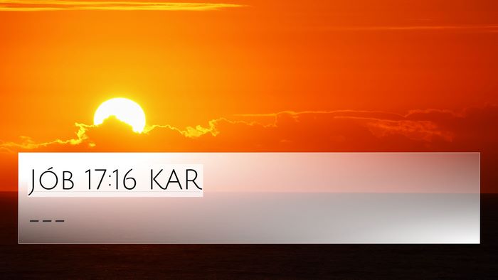 Jób 17:16 KAR Bible Verse Image