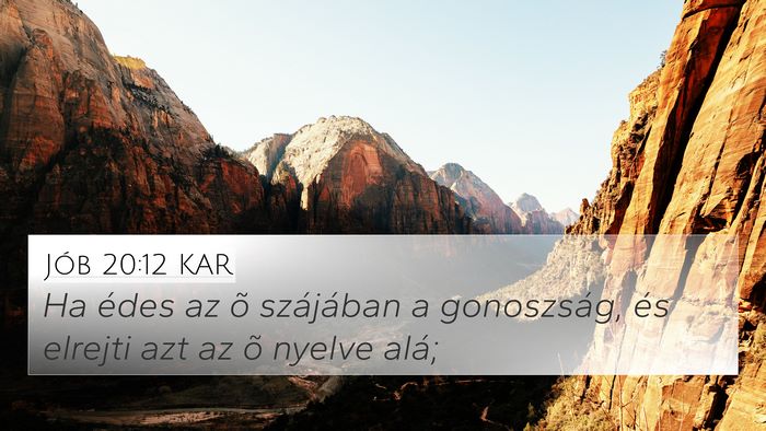 Jób 20:12 KAR Bible Verse Image