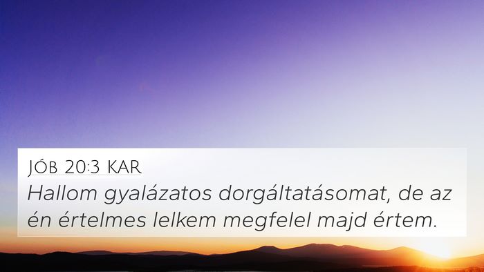 Jób 20:3 KAR Bible Verse Image