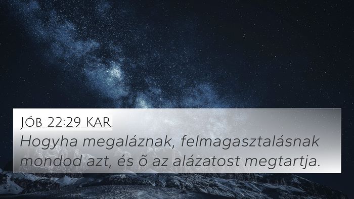 Jób 22:29 KAR Bible Verse Image