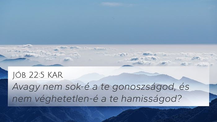 Jób 22:5 KAR Bible Verse Image