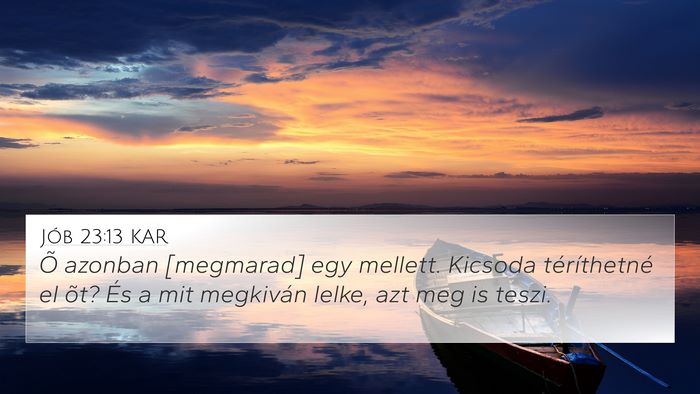 Jób 23:13 KAR Bible Verse Image