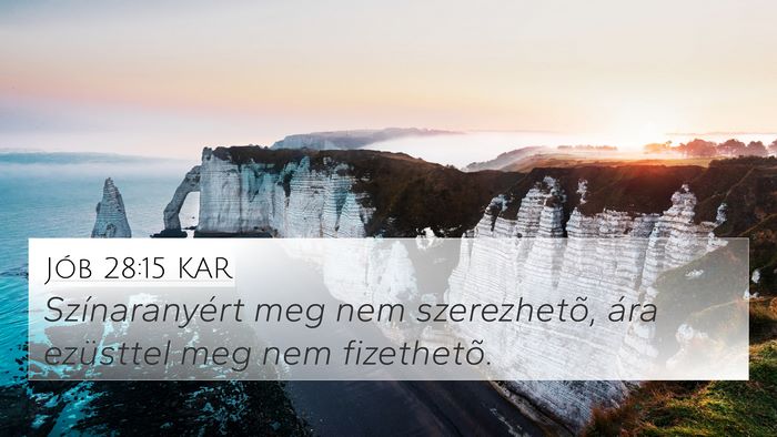 Jób 28:15 KAR Bible Verse Image