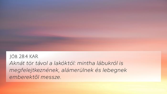 Jób 28:4 KAR 4K Wallpaper - Aknát tör távol a lakóktól: mintha - 4K Wallpaper Bible Verse