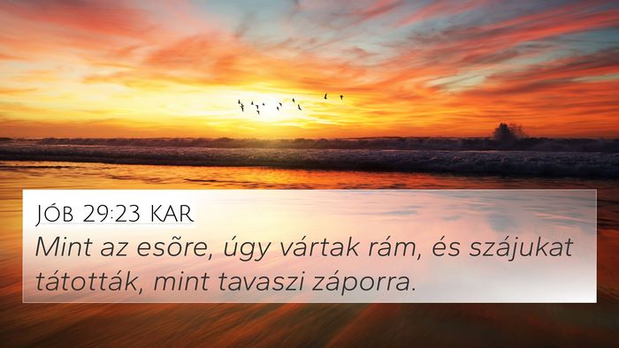 Jób 29:23 KAR Bible Verse Image