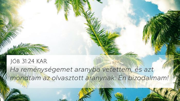 Jób 31:24 KAR Bible Verse Image