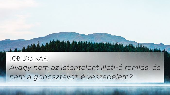 Jób 31:3 KAR Bible Verse Image