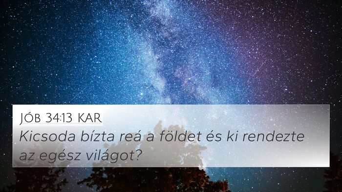 Jób 34:13 KAR Bible Verse Image