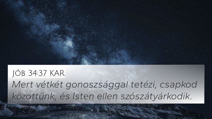 Jób 34:37 KAR Bible Verse Image