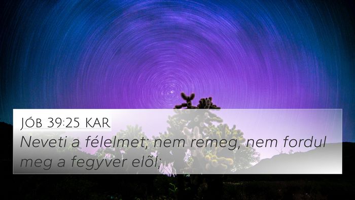 Jób 39:25 KAR Bible Verse Image