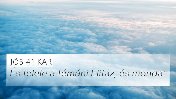 Jób 4:1 KAR Bible Verse Image