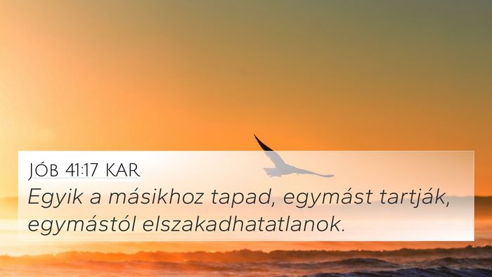 Jób 41:17 KAR 4K Wallpaper - Egyik a másikhoz tapad, egymást tartják, - 4K Wallpaper Bible Verse