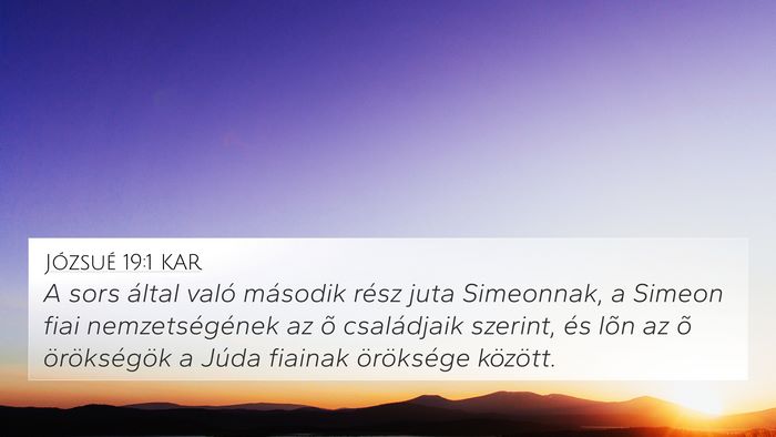 Józsué 19:1 KAR Bible Verse Image