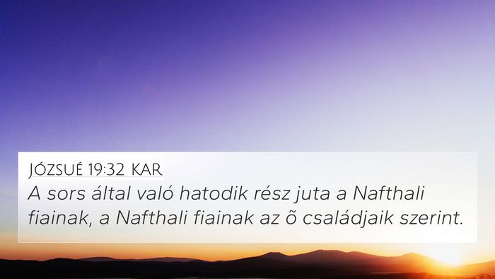 Józsué 19:32 KAR 4K Wallpaper - A sors által való hatodik rész juta a Nafthali - 4K Wallpaper Bible Verse