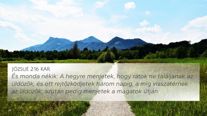 Józsué 2:16 KAR 4K Wallpaper - És monda nékik: A hegyre menjetek, hogy rátok - 4K Wallpaper Bible Verse