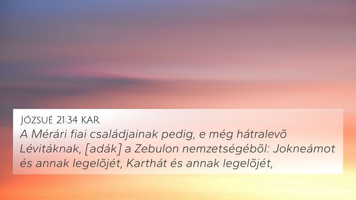 Józsué 21:34 KAR Bible Verse Image