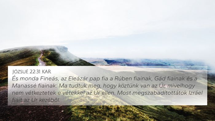 Józsué 22:31 KAR 4K Wallpaper - És monda Fineás, az Eleázár pap fia a Rúben - 4K Wallpaper Bible Verse
