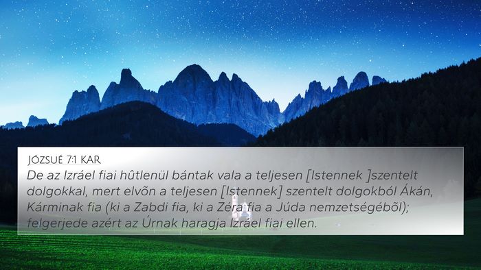 Józsué 7:1 KAR Bible Verse Image