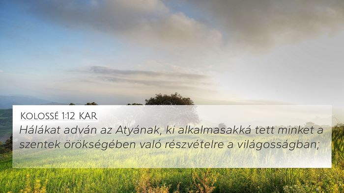Kolossé 1:12 KAR Bible Verse Image