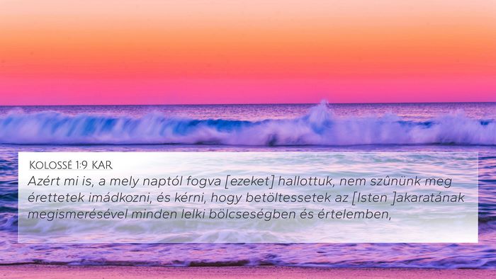 Kolossé 1:9 KAR Bible Verse Image